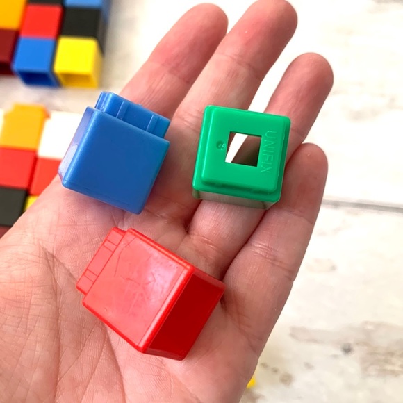 Learning Resources Stacking Unifix Blocks Stackers Toys Rainbow Colors 100pc Set - Picture 3 of 3